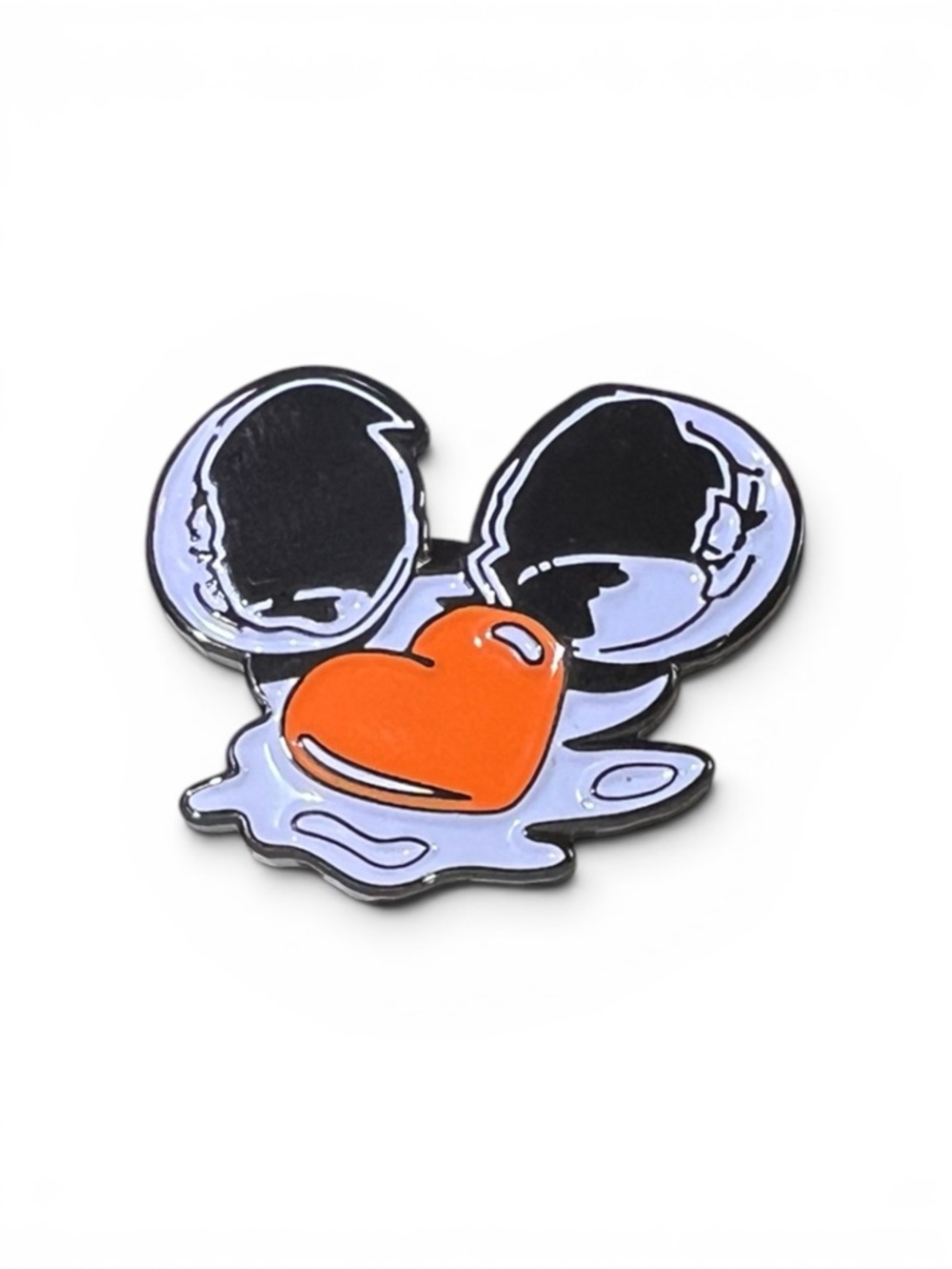 Weird Fun Strange Broken White Egg With Heart Yolk Enamel Pin